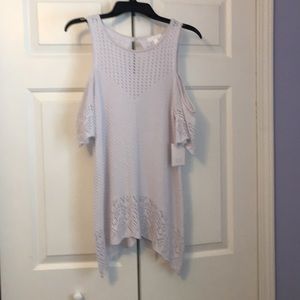 Lauren Conrad Pointelle Cold Shoulder Top